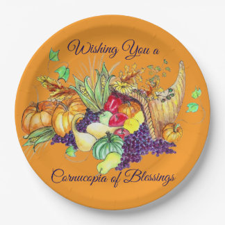 A Cornucopia of Blessings Paper Plates