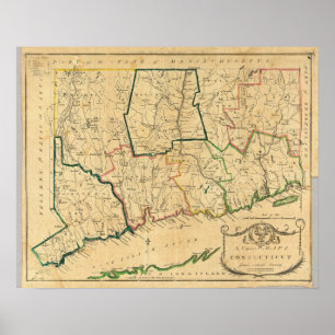 A Correct Map of Connecticut Poster