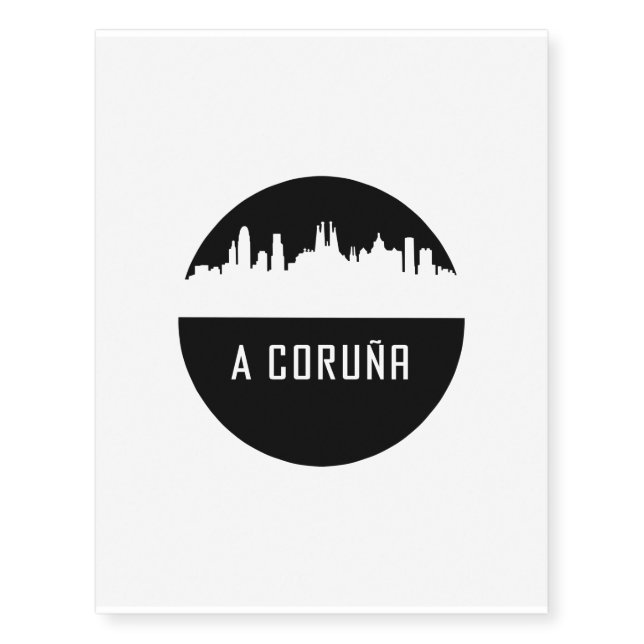 A Coruña | cities of Spain Temporary Tattoos (Front)