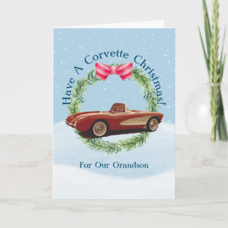 A Corvette Christmas Folded Greeting Card