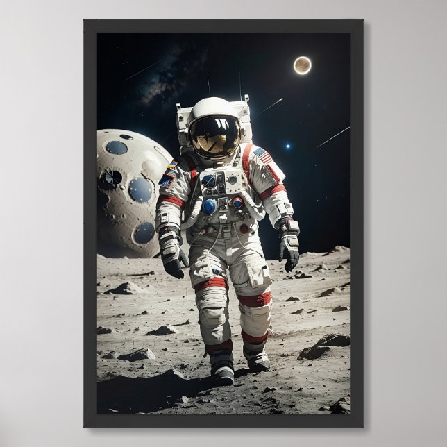 A cosmic journey with our astronaut  framed art (Framed Front)