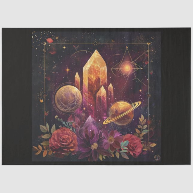 A Cosmic Planet and Crystals Series Design 5 Tissue Paper (Front)