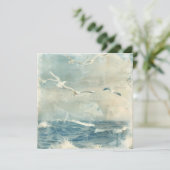 A Costal Birds Ocean Sea Sky Collage Background (Standing Front)