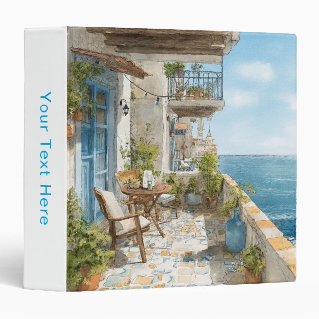 A Cosy Seaside Balcony 3 Ring Binder (Front/Spine)