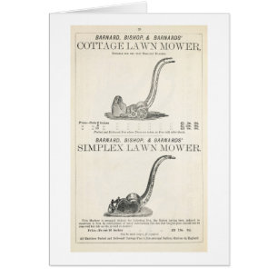 A Cottage and Simplex lawnmower, illustration from Cards