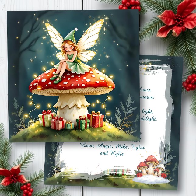 A Cottage Core Christmas Fairy Mushroom Custom Card (Creator Uploaded)