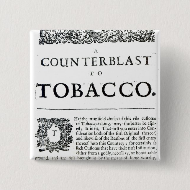 A Counterblast to Tobacco Pinback Button (Front)