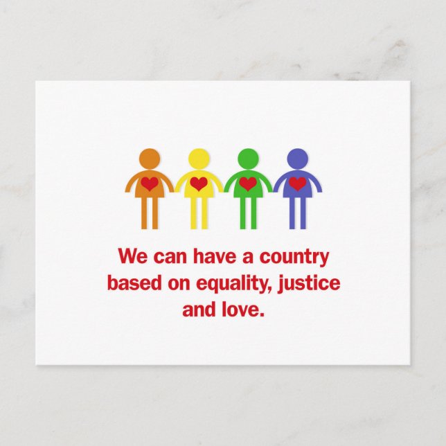 A Country Based on Equality, Justice and Love Postcard (Front)