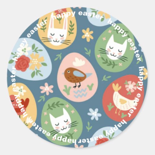 A Country Celebration Easter Classic Round Sticker