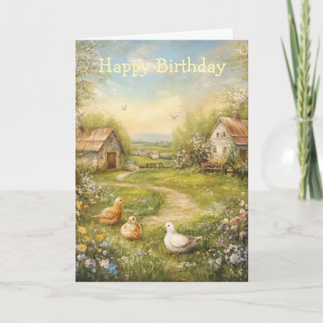 A Country Farmhouse and Barn Card (Front)