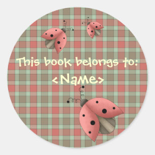 A Country Garden Ladybug Book Sticker (Red)