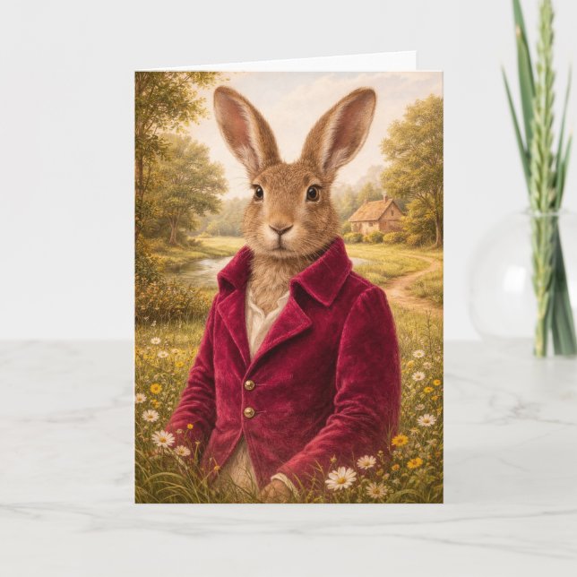 A Country Hare Wishes Card (Front)