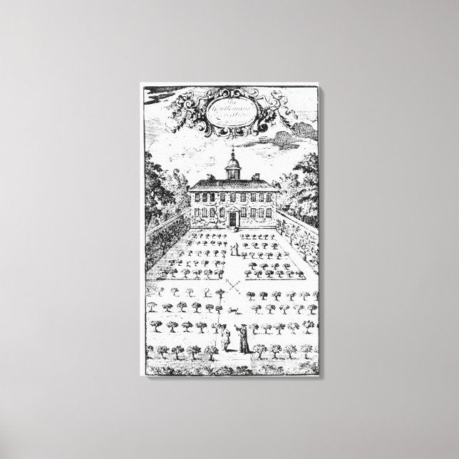 A country house garden, from 'The Gentlemen's Recr Canvas Print (Front)