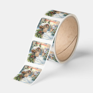 A Country Mailbox at Christmas Square Sticker