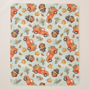 A Country Thanksgiving - Seamless Pattern Print Sherpa Blanket