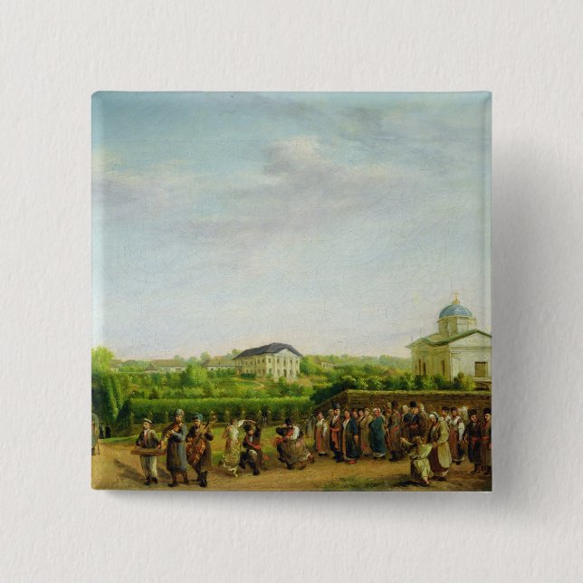 A country wedding pinback button (Front)