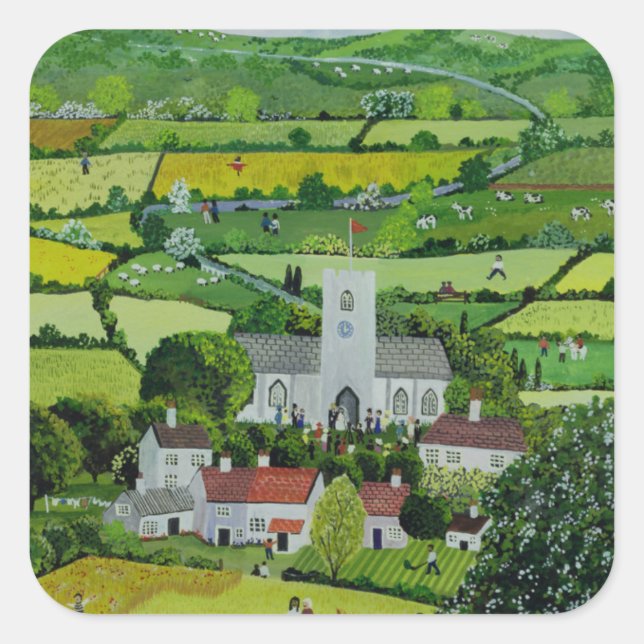 A Country Wedding Square Sticker (Front)
