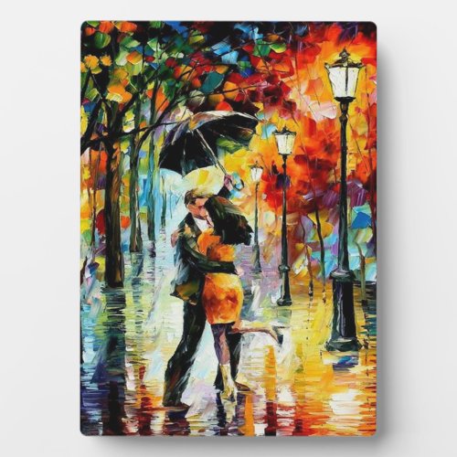 A Couple In The Rain  Lover Gift Plaque