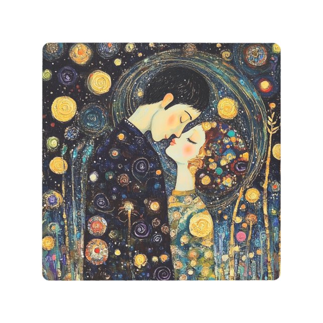 A Couple Kiss Metal Print (Front)
