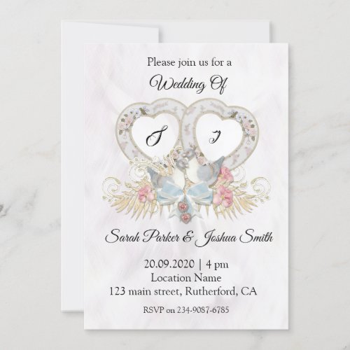 A Couple Of Dove Wedding Invitation