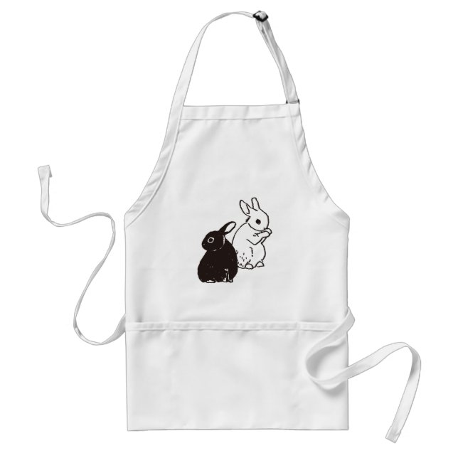 A couple of rabbits adult apron (Front)