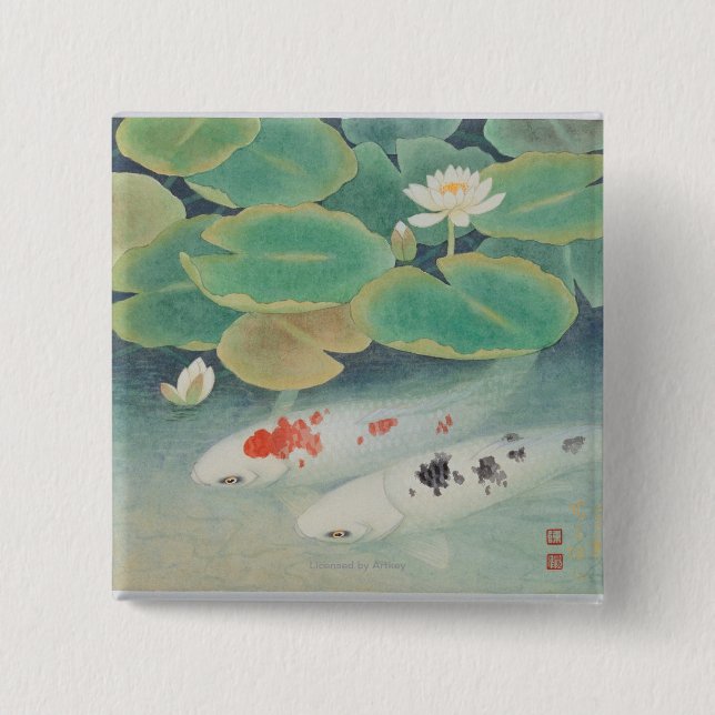 A Couple under Lotus Pinback Button (Front)