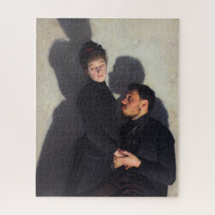 A Couple With Cast Shadows (by Emile Friant) Jigsaw Puzzle