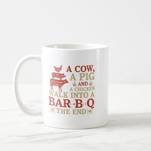 A Cow A Pig And A Chicken Barbecue Vintage Perfec Coffee Mug