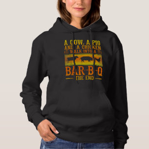 A Cow A Pig And A Chicken Walk Into A Bar B Qhe En Hoodie