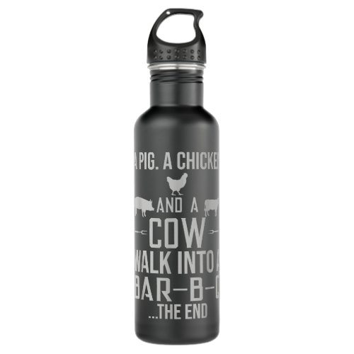 A Cow A Pig And A Chicken Walk Into A Bar_B_Qhe En Stainless Steel Water Bottle
