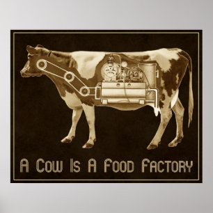A Cow Is A Food Factory - More Milk For Victory Poster
