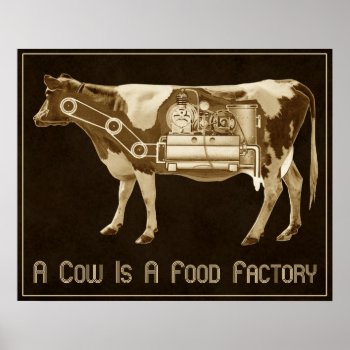 A Cow Is A Food Factory - More Milk For Victory Poster by HTMimages at Zazzle
