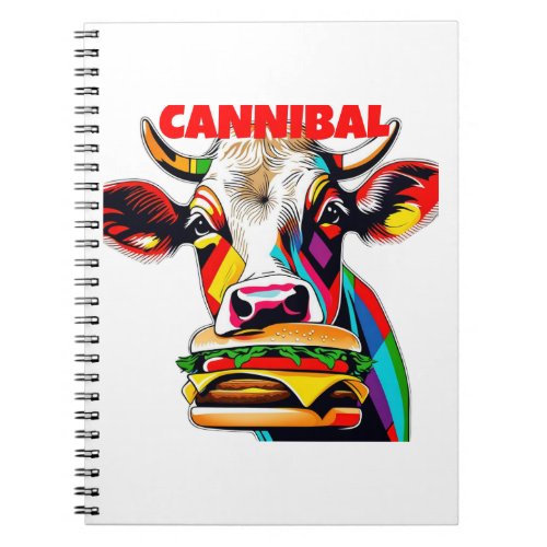 A Cow Munching A HambutrgerSpiral Photo Notebook