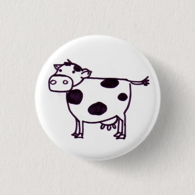 A Cow Pinback Button (Front)