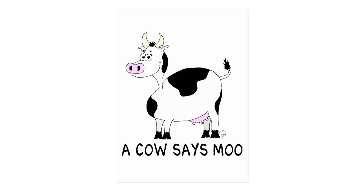 A Cow Says Moo Postcard