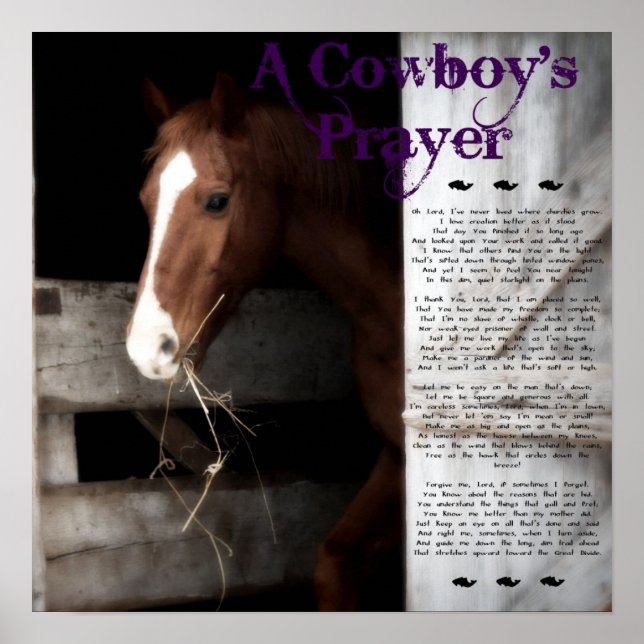 A Cowboy's Prayer Poster (Front)