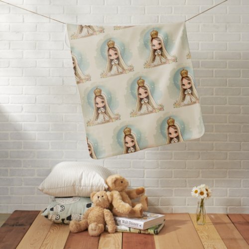 A cozy and pretty Our Lady of Fatima  Baby Blanket