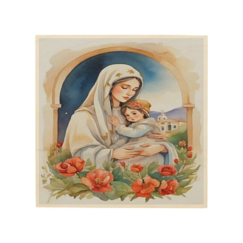 A cozy charming depiction of our lady of Ftima Wood Wall Art