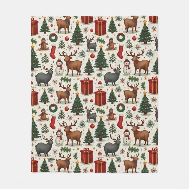 a cozy christmas fleece blanket (Front)