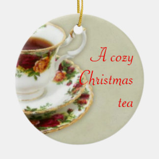 A Cozy Christmas Tea Ceramic Ornament