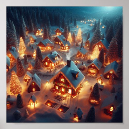 A cozy Christmas village Poster