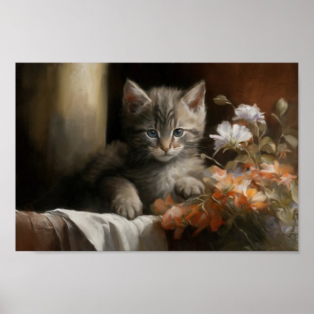 A Cozy Corner Tabby Kitten Poster (Front)
