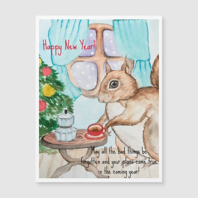 A cozy drawing of a cute squirrel (Front)