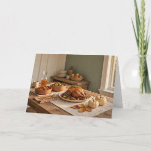 “A Cozy Feast of Gratitude.” Thank You Card