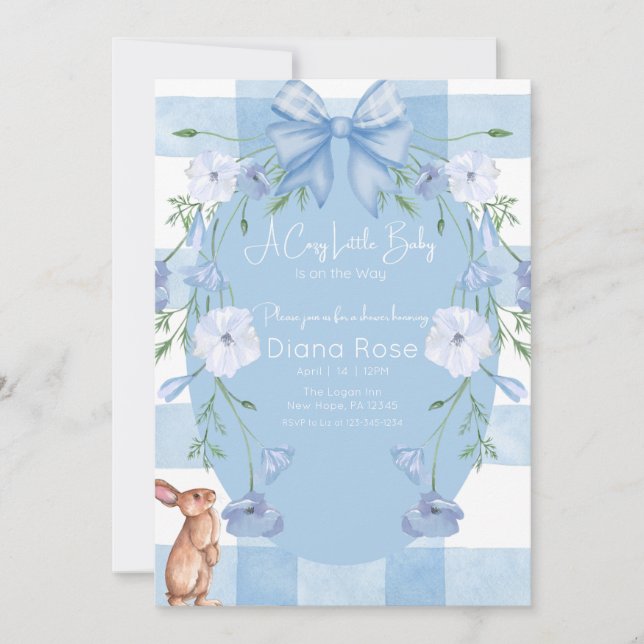 A Cozy Little Baby Is on the Way Shower Invite  (Front)