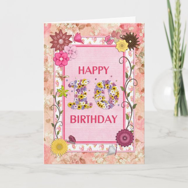 A craft look 10th birthday card (Front)