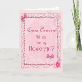 A craft look Flower Girl invitation