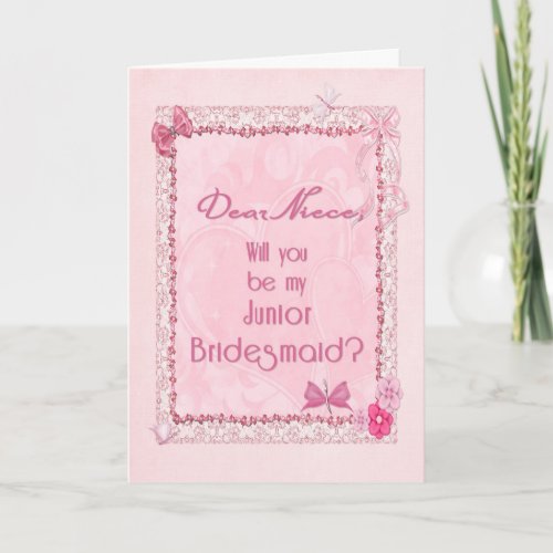 A craft look Junior Bridesmaid invitation