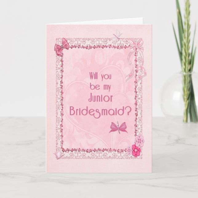 A craft look Junior Bridesmaid invitation (Front)