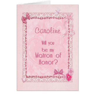 A craft look Matron of Honor invitation